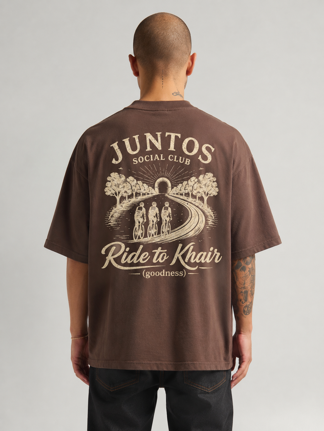 Ride to Khair tee mocha